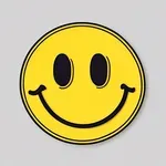 yellow smiley-face iron-on patch image